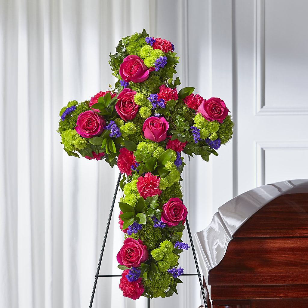 Tribute Rose Floral Cross – MAGNOLIA'S FLOWER SHOP INC, Garden City MI