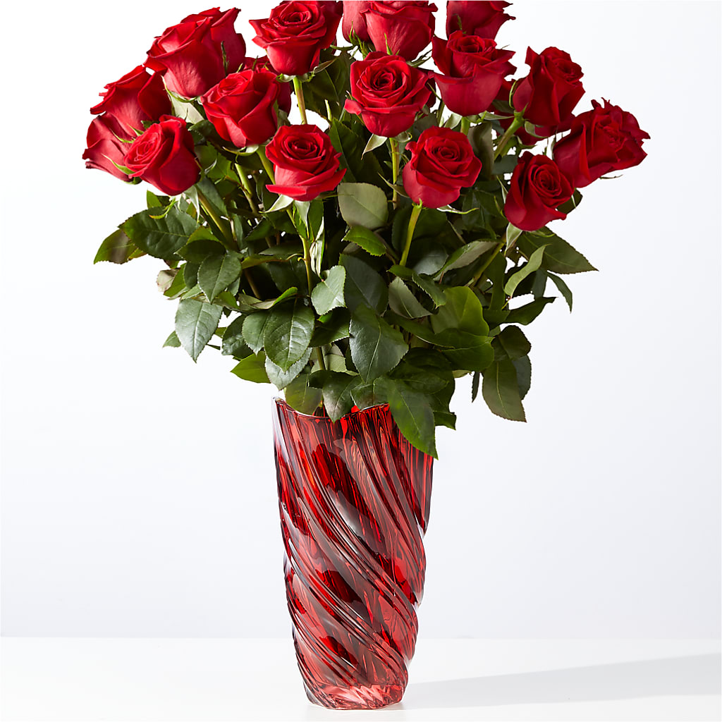 Classic Love Red Rose Bouquet with Luxe Swirl Vase – MAGNOLIA'S FLOWER SHOP INC, Garden City MI