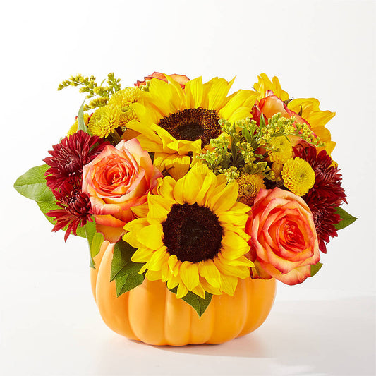 Golden Gourd Pumpkin Bouquet – MAGNOLIA'S FLOWER SHOP INC, Garden City MI