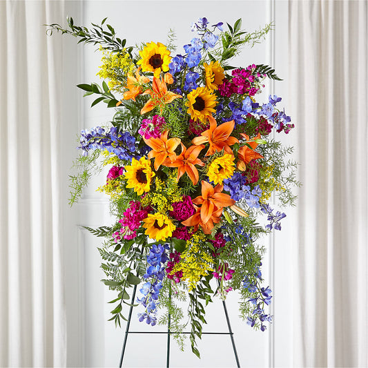Sunlit Memories Standing Spray (Standard) – MAGNOLIA'S FLOWER SHOP INC, Garden City MI