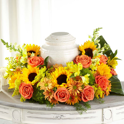 Faithful Sunflower Cremation Adornment – MAGNOLIA'S FLOWER SHOP INC, Garden City MI