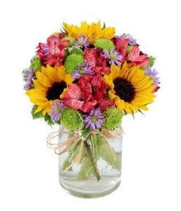 Flower Fields Mason Jar