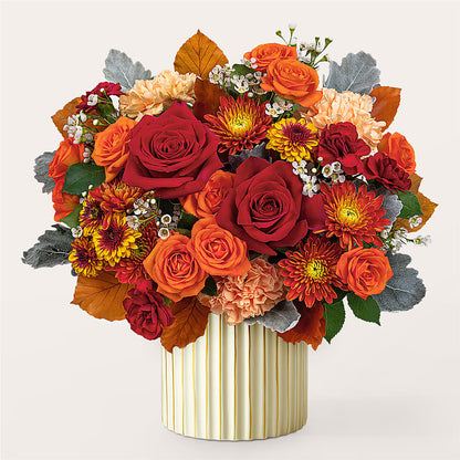 Merlot Bouquet with Ivory Vase – MAGNOLIA'S FLOWER SHOP INC, Garden City MI