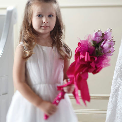 Sparkle Pink Flower Girl Bouquet – MAGNOLIA'S FLOWER SHOP INC, Garden City MI