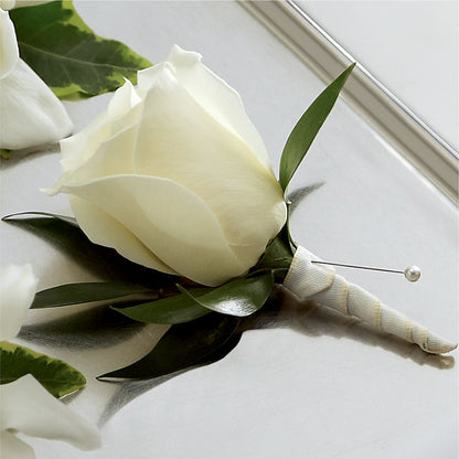 White Rose Boutonniere – MAGNOLIA'S FLOWER SHOP INC, Garden City MI